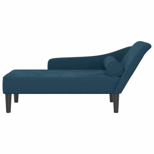 vidaXL Chaise longue med blå sammetkuddar 4007587