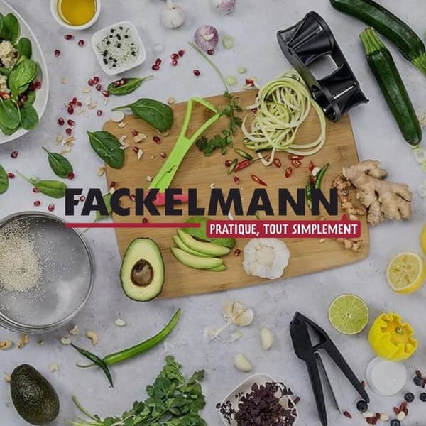 Manuell potatispress och gaffel med 3 tänder för potatis Fackelmann