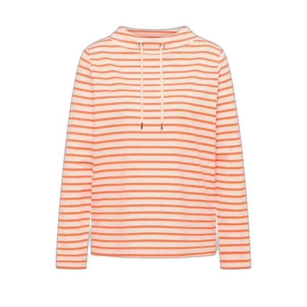 Randig t-shirt med hög krage för kvinnor Cecil
