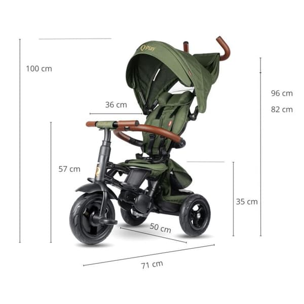 Trehjulig cykel Rito Deluxe Olive