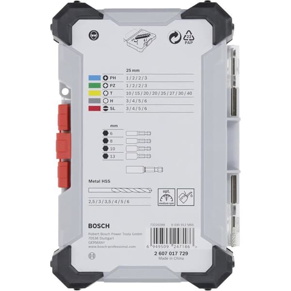 Bosch Professional – 35-delarsset HSS metallborr och extra hårda bits (Pick and Click)