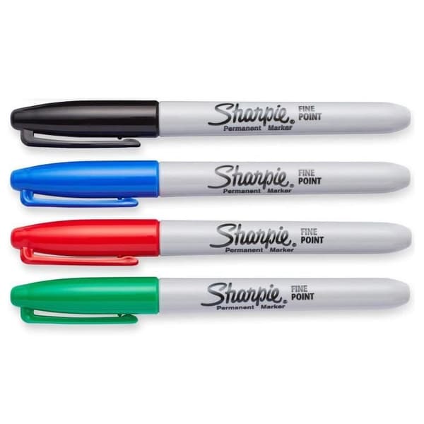 SHARPIE Permanent Marker Set om 4 - Fin spets - Diverse standardfärger