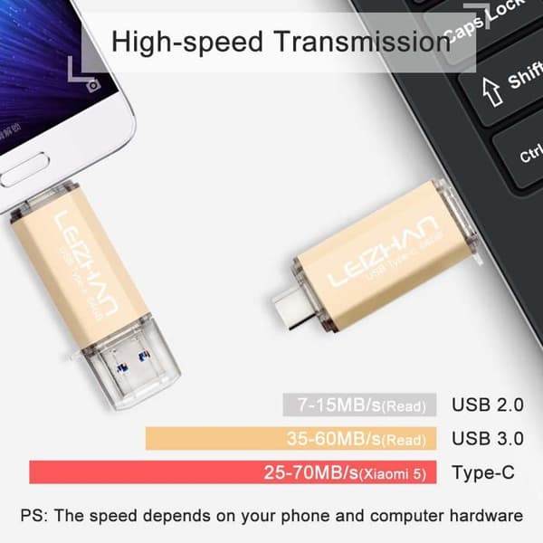 USB-minne - Leizhan - Typ C - 64 Go - USB 3.0 - OTG för Android-smartphones