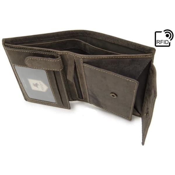 Läder plånbok - signerad Visconti (709) - RFID - Brun