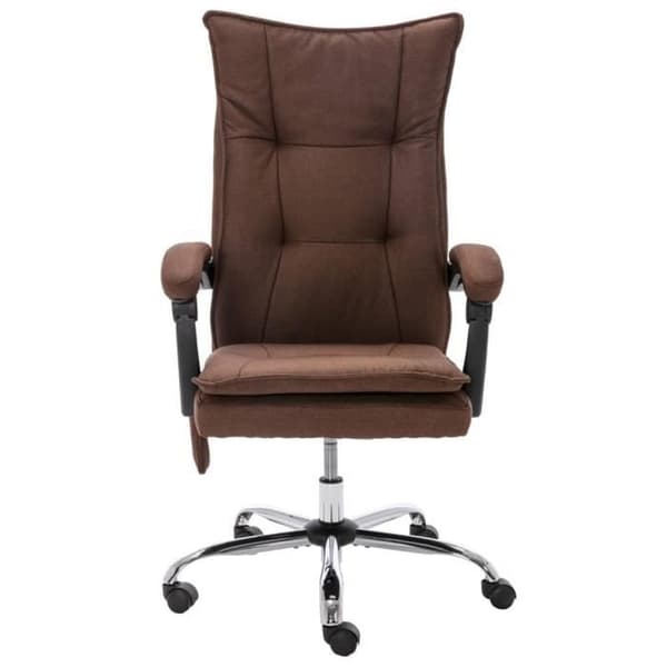 vidaXL Massagekontorsstol, Brun, Tyg