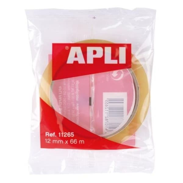APLI Transparent tejp 12 mm x 66 m – kontorstejp