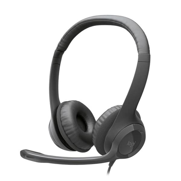 Logitech H390 USB-C trådbundet headset med støjreducerende mikrofon, stereo, til bærbar computer