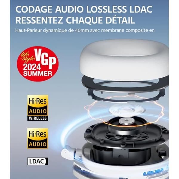 Hörlurar Over-ear - EDIFIER - W830NB - ANC - Batteritid 94 timmar - Bluetooth 5.4