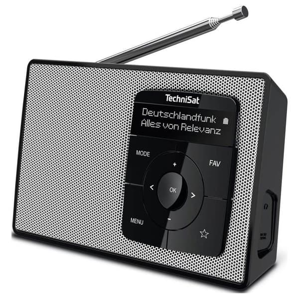 TechniSat DIGITRADIO 2 Bordsradio DAB+, FM DAB+, FM, Bluetooth väckarklocka svart/vit