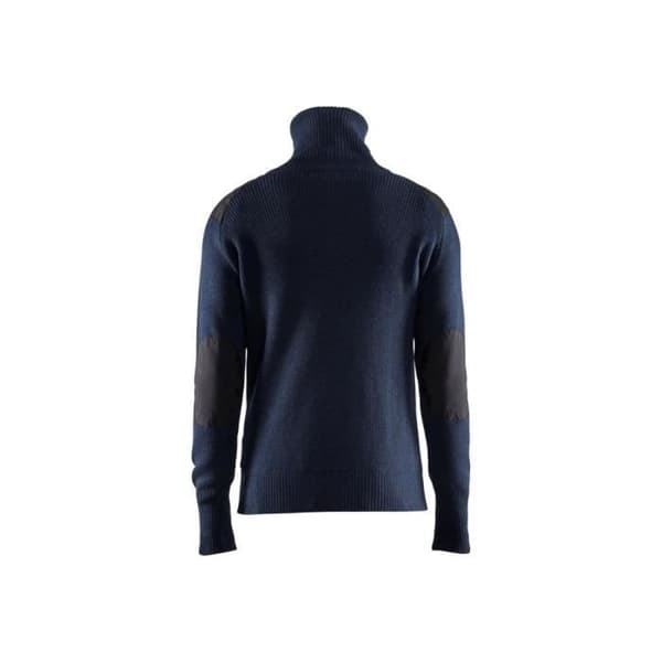 Sweatshirt i ull med zipkrage BLAKLADER - Marin / Grå