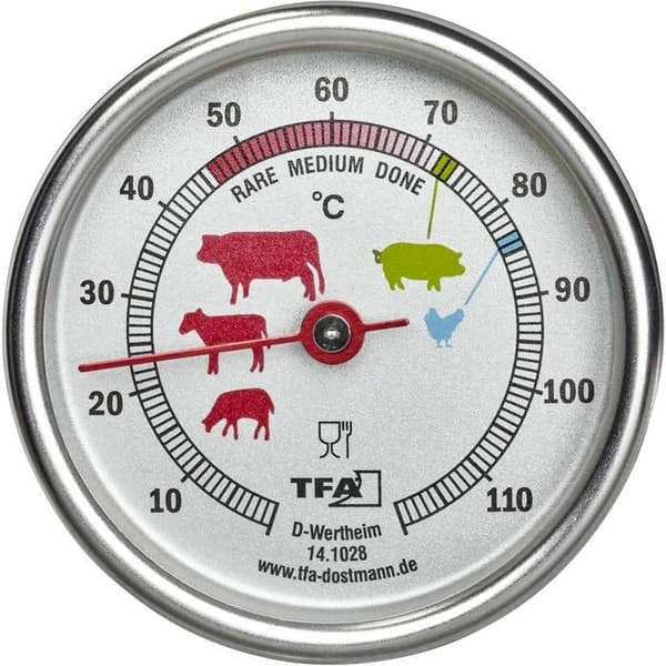 Termometer med brats TFA i rostfritt stål 14.1028