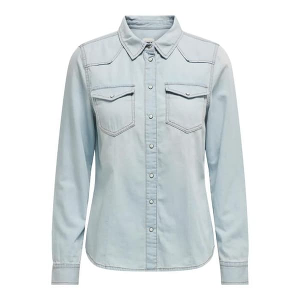 Jeansskjorta dam Only Alexa - ljusblå denim