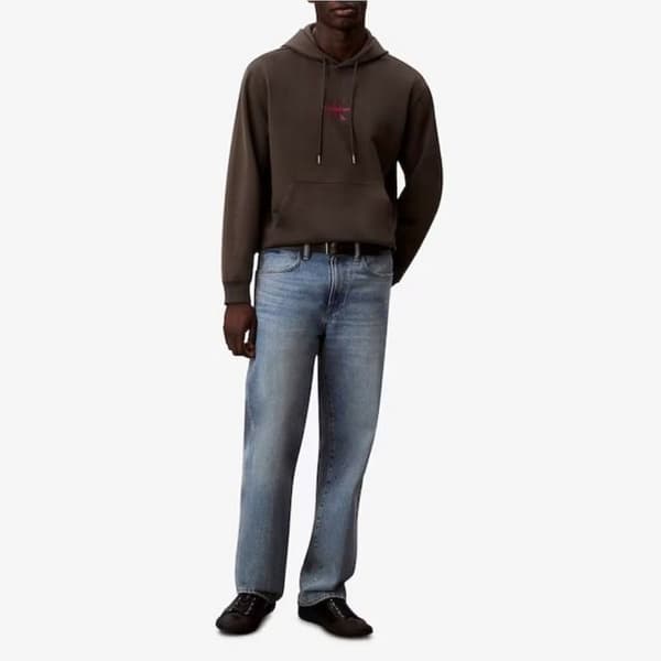 Grå Hoodie Herr Calvin Klein Jeans 350terry Micro