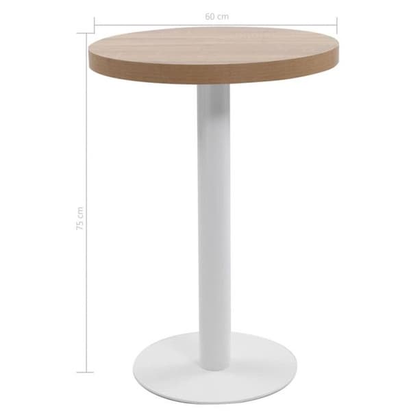 vidaXL Bistrobord Ljusbrun 60 cm MDF