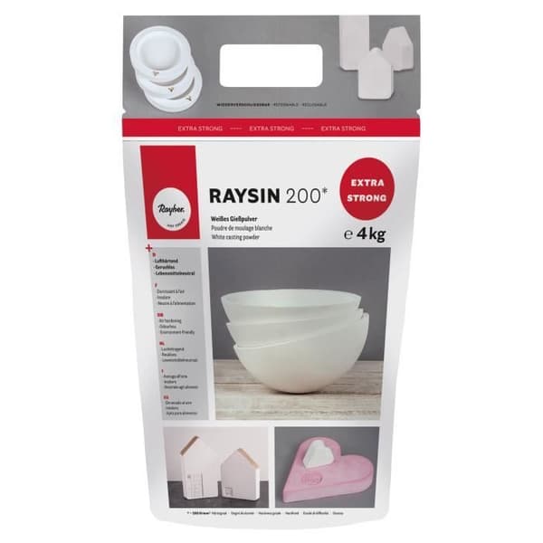 Formgjutningspulver - RAYHER - Raysin 200 - Vit - 4 kg - Hög precision på avtryck