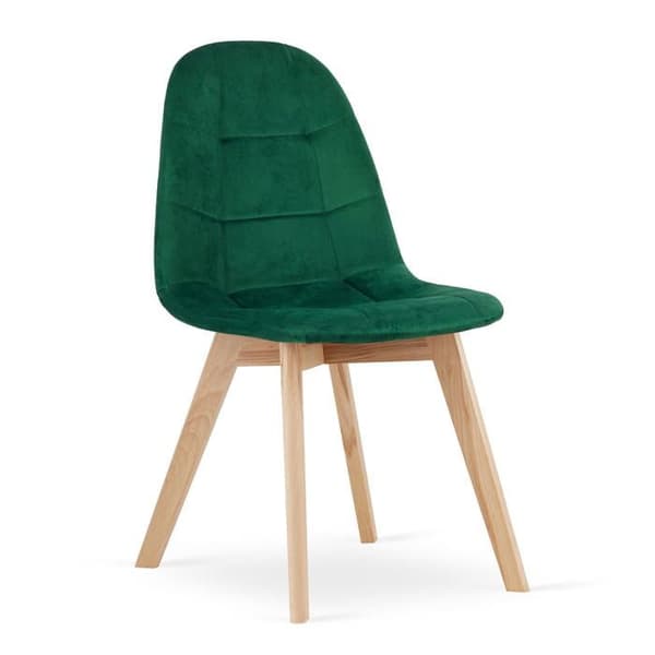 Stol BORA - mörkgrön sammet x 2, OSKAR, modern design