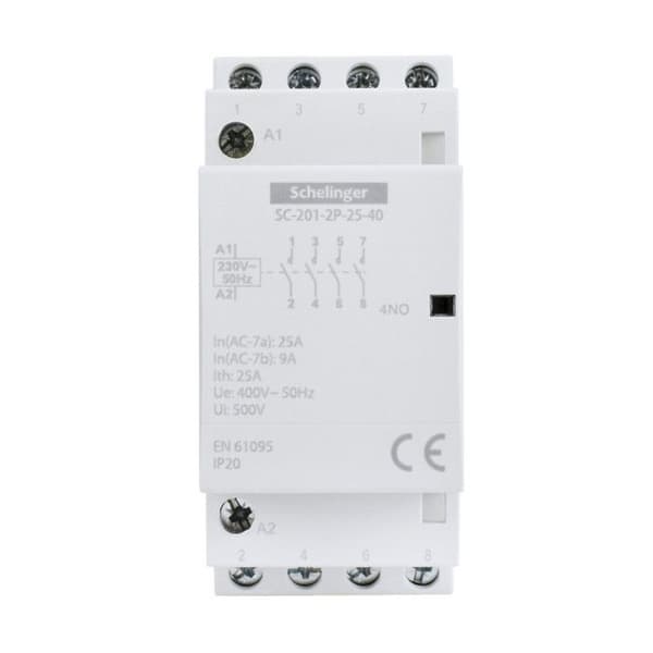 Modulär kontaktor - SCHELINGER - SC201 - 25A - 4NO - IP20 - TH35-skena
