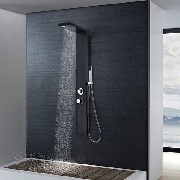 vidaXL Duschpanelsystem Aluminium Matt Svart