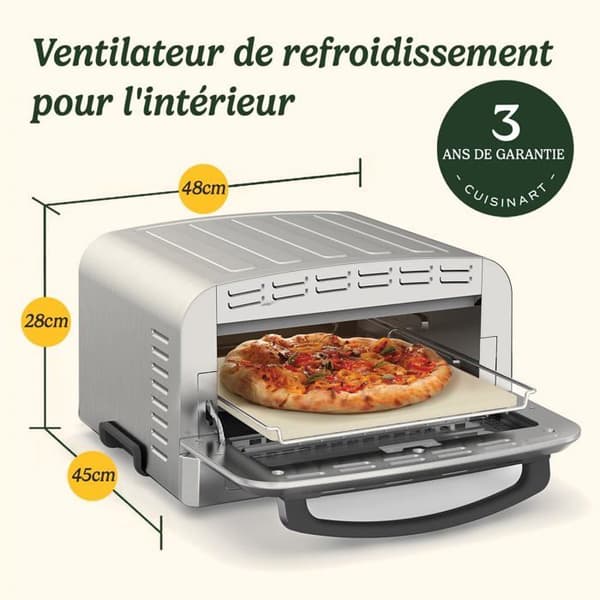 Cuisinart Pizzaugn 400°c rostfritt stål - CPZ120E
