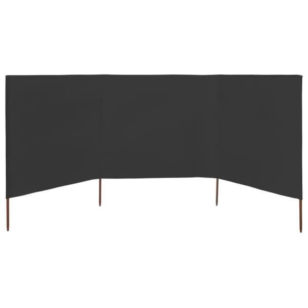 vidaXL 3-Panel Room Divider Tyg 400x80 cm Antracit
