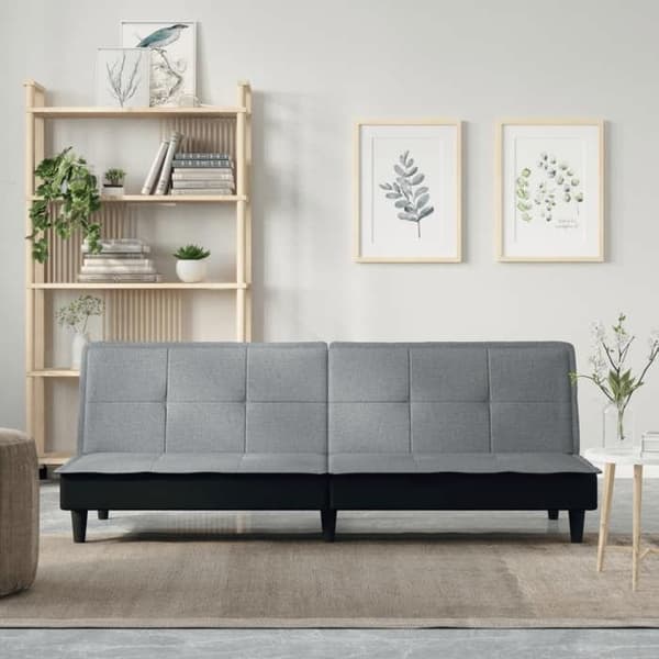 vidaXL Sängsoffa i ljusgrått tyg 351913