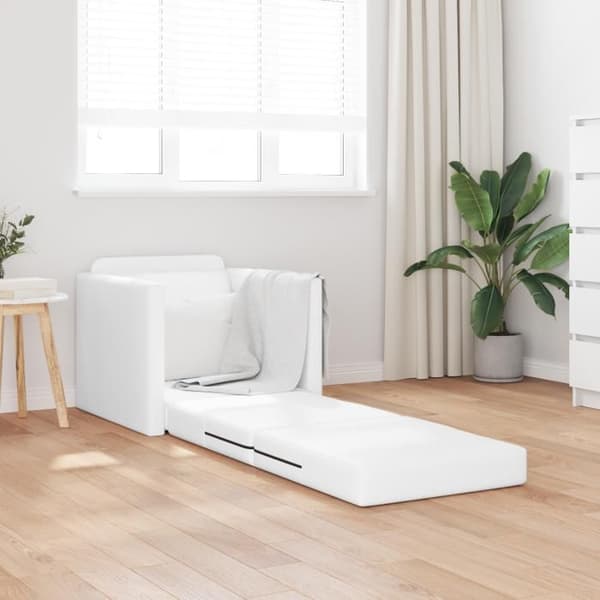 Soffa Säng 2 i 1 Vit 74x77x81 cm i Konstläder