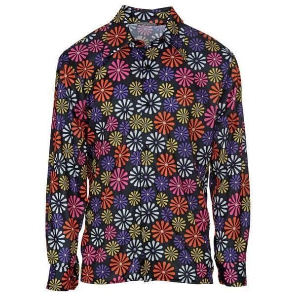 Blommig skjorta - WIDMANN - 70-tal - Bohemisk stil - Unisex - Vit bomull