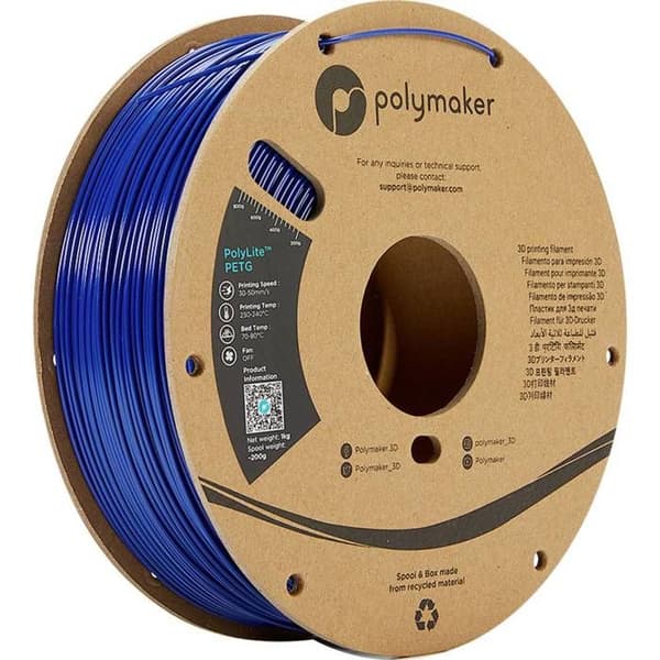 Polymaker PolyLite PETG 1,75 mm 1 kg - Blå, hög drag- och värmebeständighet