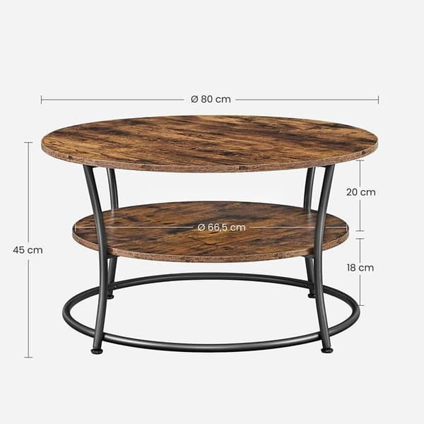 RUND SOFFBORD - LOFTSTIL - RUSTIKAL TRÄ - BRUN