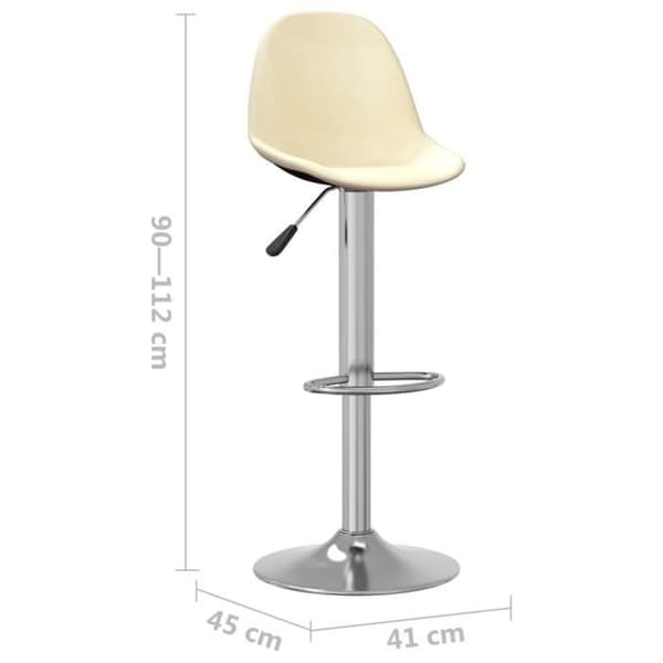 vidaXL Barstolar, 2 stycken Kräm Tyg