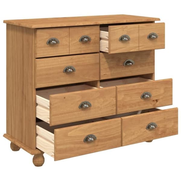 Commode ASKIM Moccafärgad 91x40x79 cm i massiv furu
