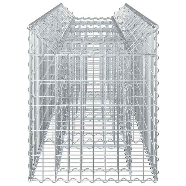 vidaXL Hög säng gabion Silver 42033293