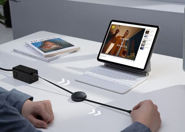 Mini-laddningskabel Baseus Free2Pull USB-C till USB-C 60W 1 m Kluster Svart