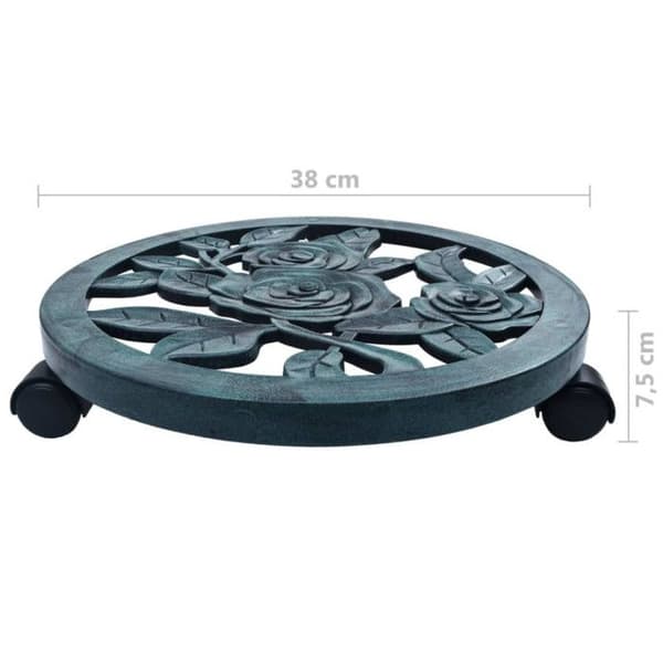 vidaXL Växtvagnar 6 st Grön 38 cm Plast