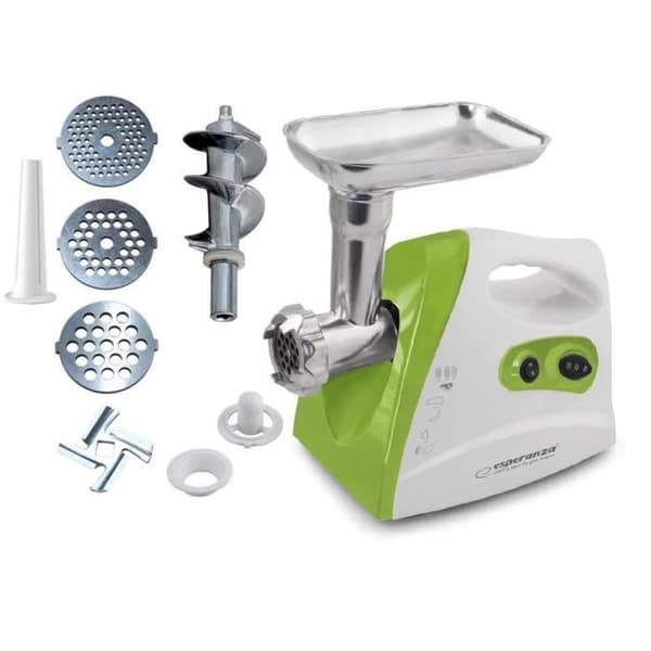 Köttkvarn - Köttbulle - EKM012G - 600 W - Grön - 10 tillbehör