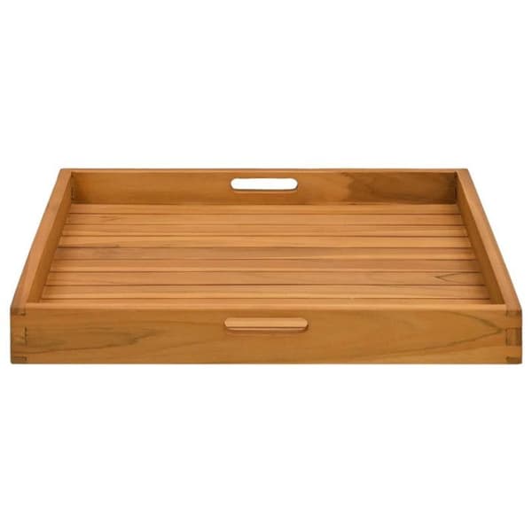 vidaXL Serveringsbricka 60x60 cm Massiv teak