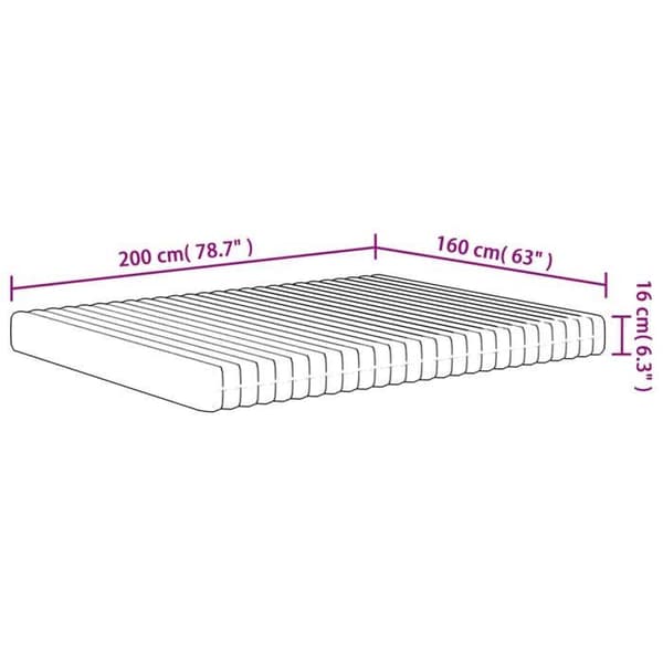 vidaXL Medium Soft Foam Madrass 160x200 cm 373052