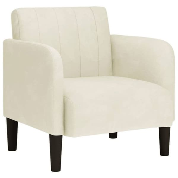 Fauteuil med armstöd crème 54 cm sammet