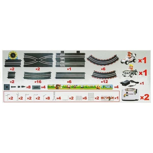 Elbilsbana 452 cm - 2 bilar Mario RC, 20 km/h, LEDs