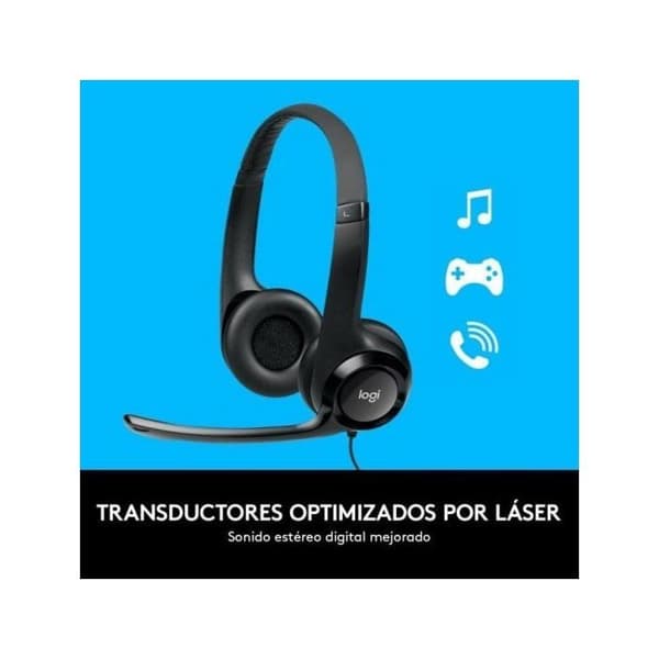 Logitech H390 USB-hörlurar med brusreducerande mikrofon - Svart
