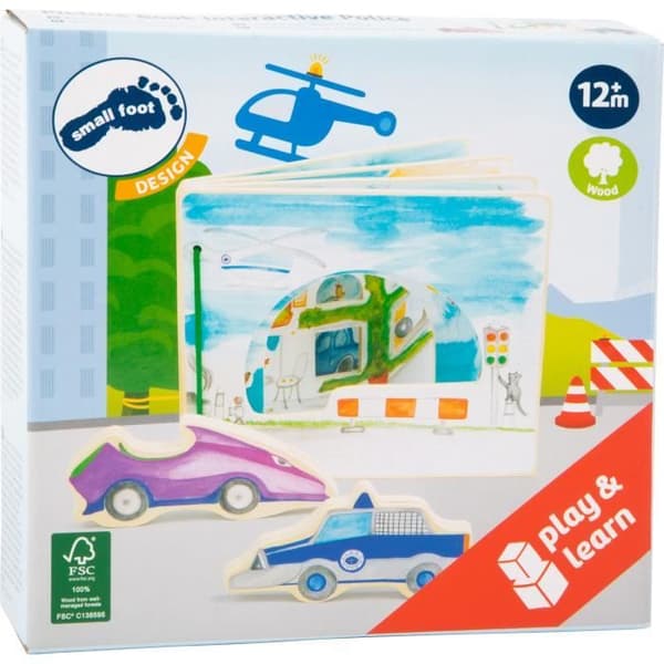 Interaktivt bildbok - Small foot - Polis - Trä - Multicolor - 12041