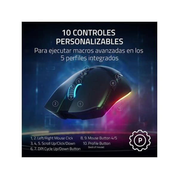 Trådlös speldatormus - Razer - Cobra Pro - 30000 dpi - 8 programmerbara knappar - RGB