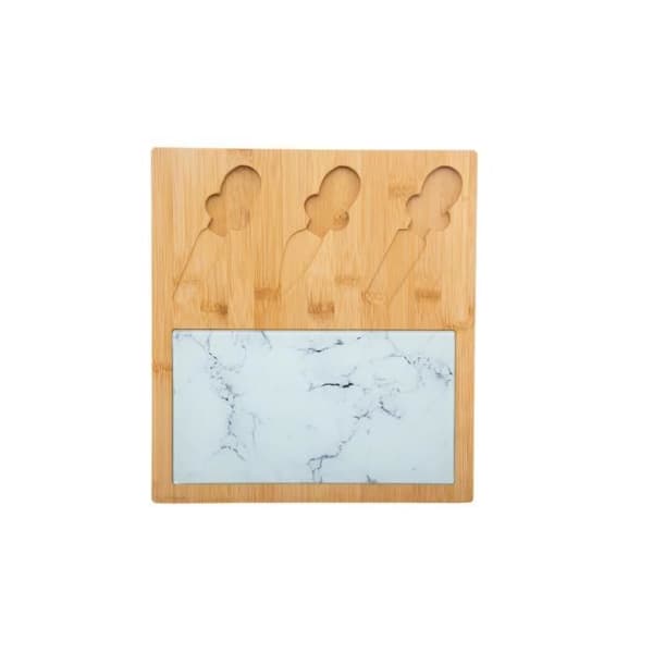 Secret de Gourmet - Set med Ost 5 Delar i Bambu och Glas Bambu/glas