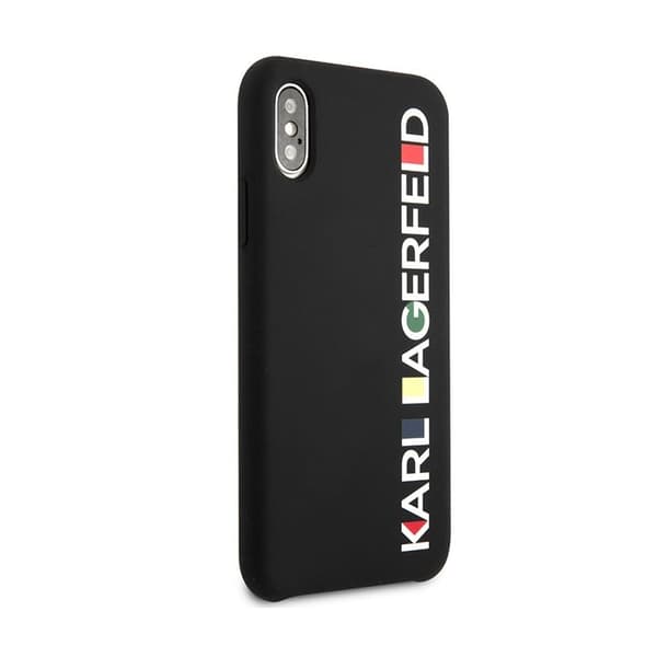 Hårdskal Karl Lagerfeld för iPhone X, svart glänsande