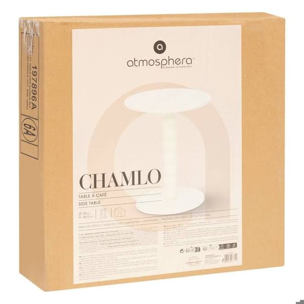 Kaffebord Chamlo vit elfenben D38cm - Atmosphera Inredningsdesigner