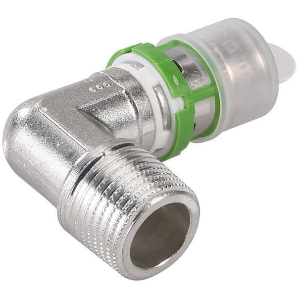 Multilager mässingsvinklad koppling med gänga Comap - Han 1/2" - Diameter 16 mm