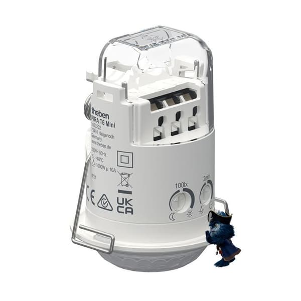 Rörelsedetektor - THEBEN - PIRA T6 Mini - 360° - Ø 6 m - 200 W LED