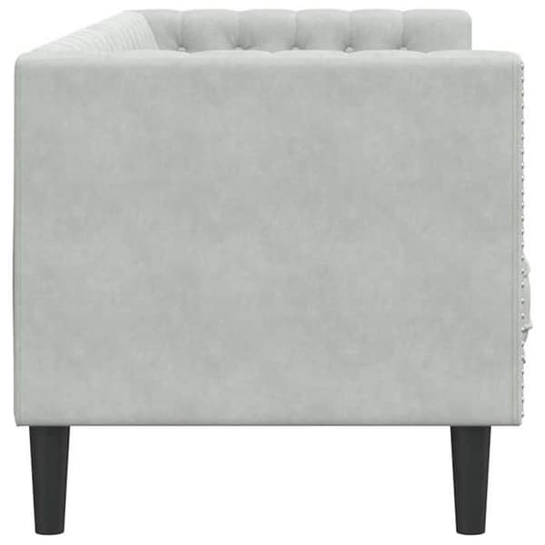 Chesterfield-soffa Ljusgrå 194 x 74.5 x 70.5 cm Sammet