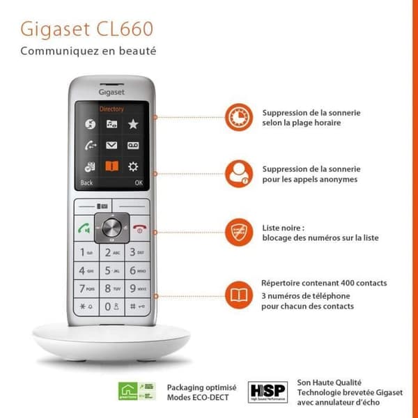 GIGASET fast telefon CL 660 Duo Vit