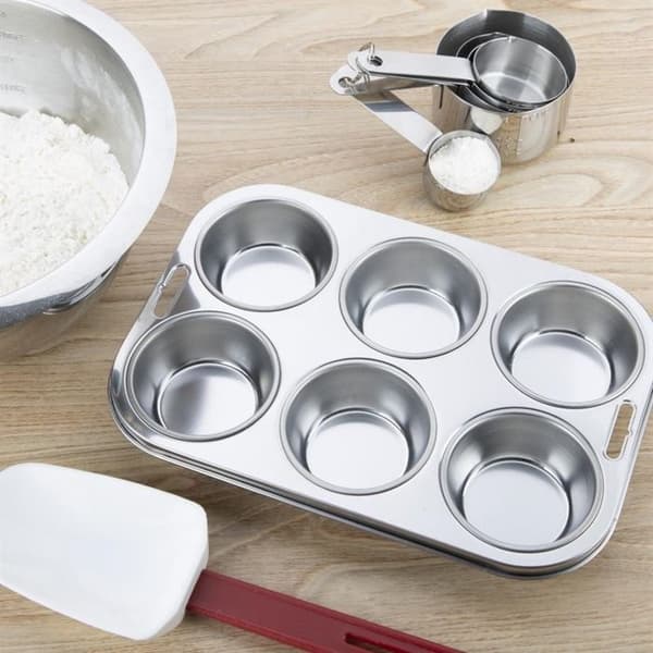 Muffinsform - Vogue - 6 djupa formar - Rostfritt stål - Tål frys - Diskmaskin